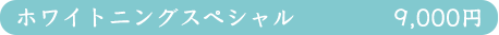 ホワイトニングスペシャル 9,000円